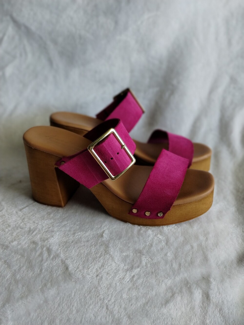 Avellini Pink Suede Platform Sandals Women’s 10 EU 40 Made in Italy Leather